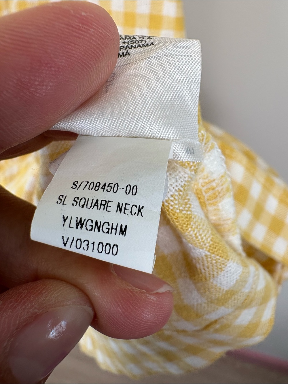 NWT Old Navy Square-Neck Linen-Blend Mini Dress in Yellow Gingham Large - Picture 7 of 7